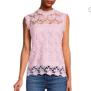NWT SIZE XS NANETTE LEPORE LACE TANK IN COLOR: SUGARPLUM